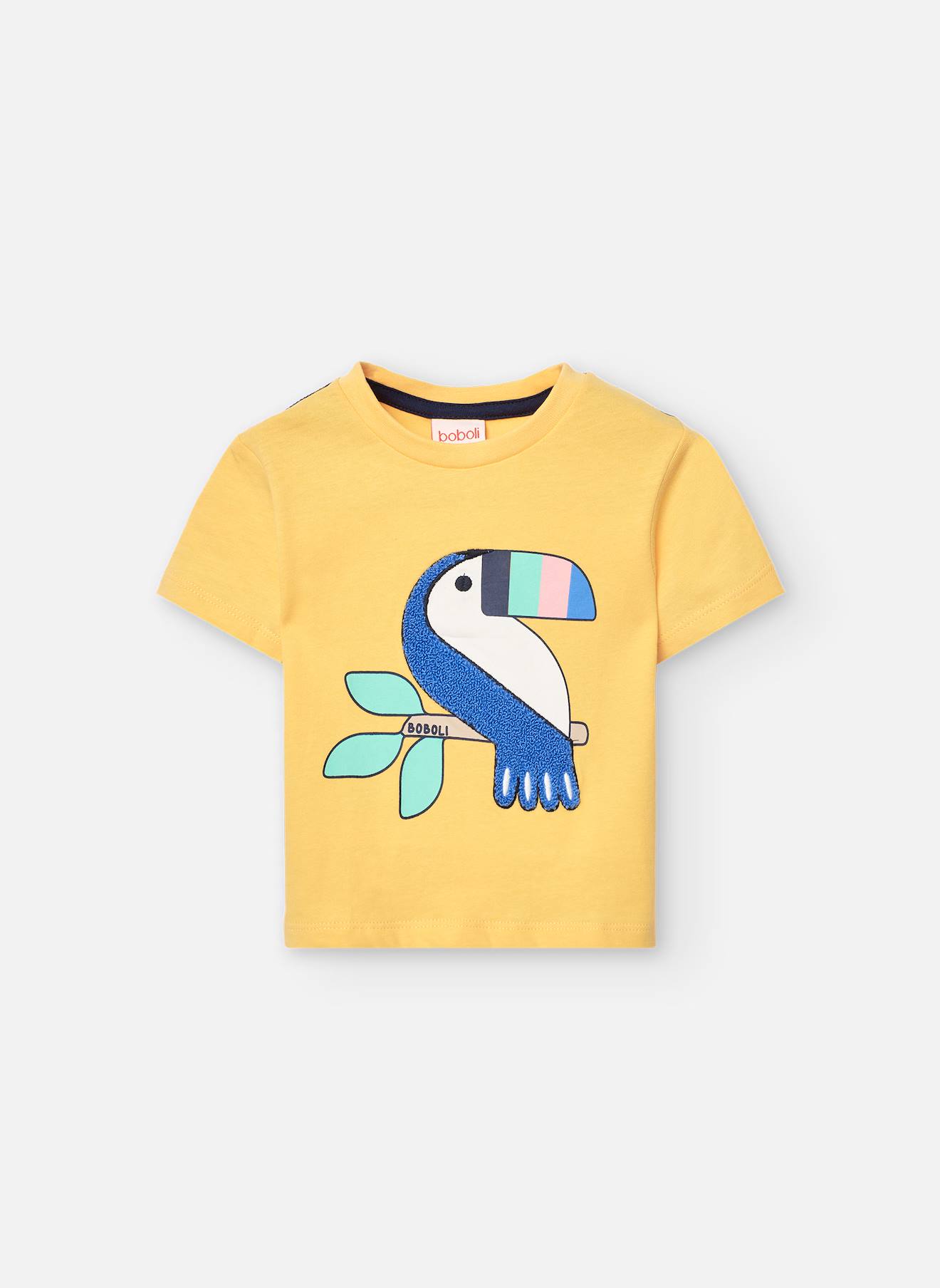 T-shirt À Manches Courtes Avec Col Rond Jaune