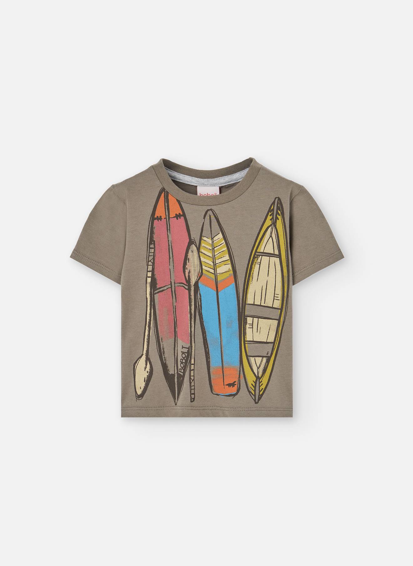 T-shirt À Manches Courtes Avec Col Rond Marron