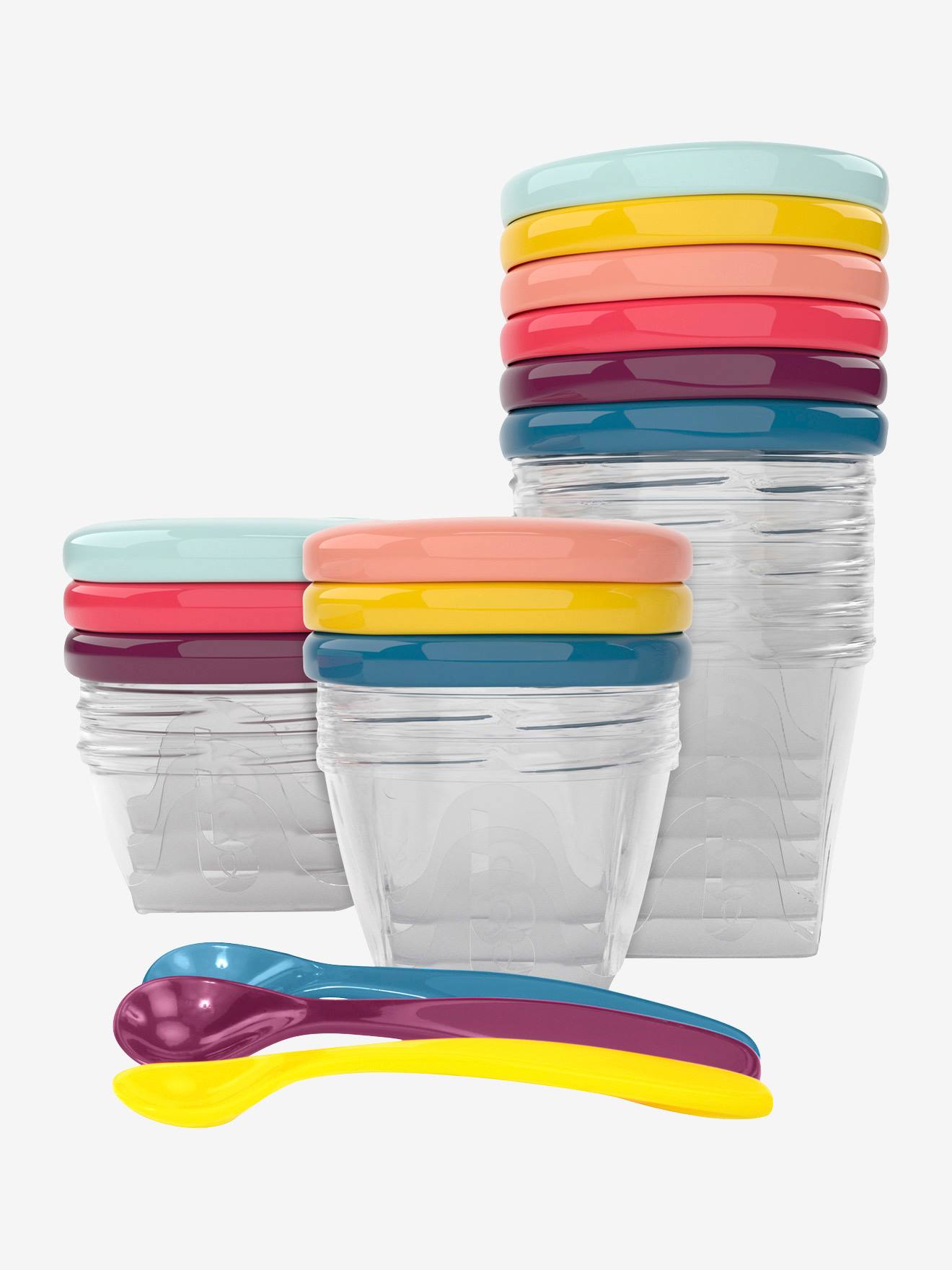 Ensemble de 12 boîtes hermétiques + 3 cuillères souples Babybols Multi Set multicolore (Babymoov) - Image 2