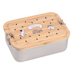 Boîte à goûter en inox et bambou happy prints  - vertbaudet enfant