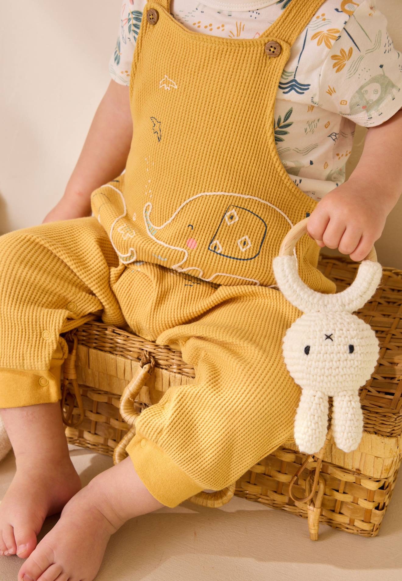 Ensemble Salopette Bébé Et T-shirt Hawaiki Ocre