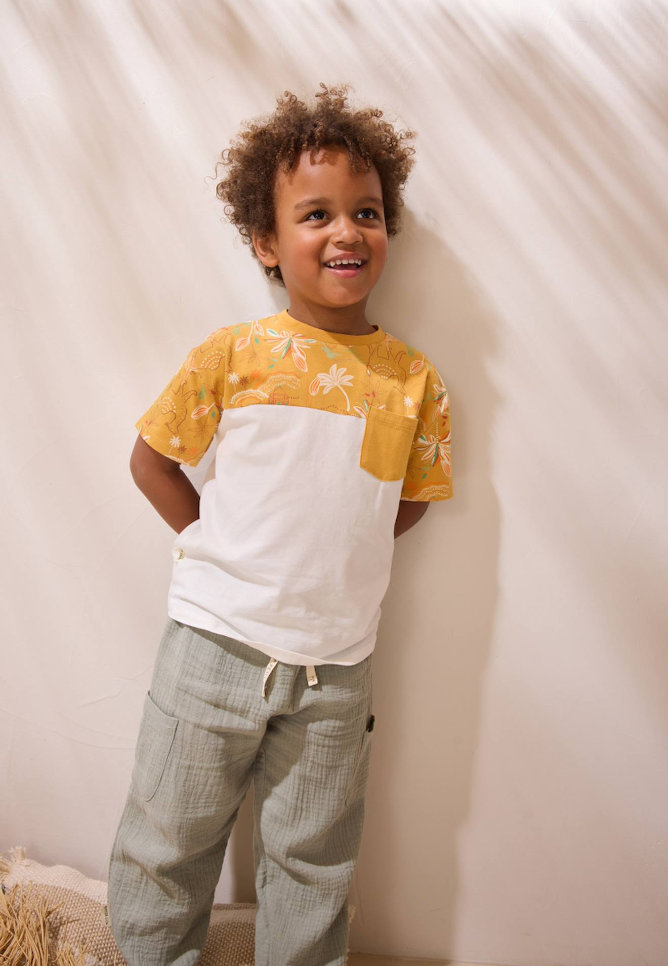 Pantalon Bébé En Gaze De Coton Gao Kaki