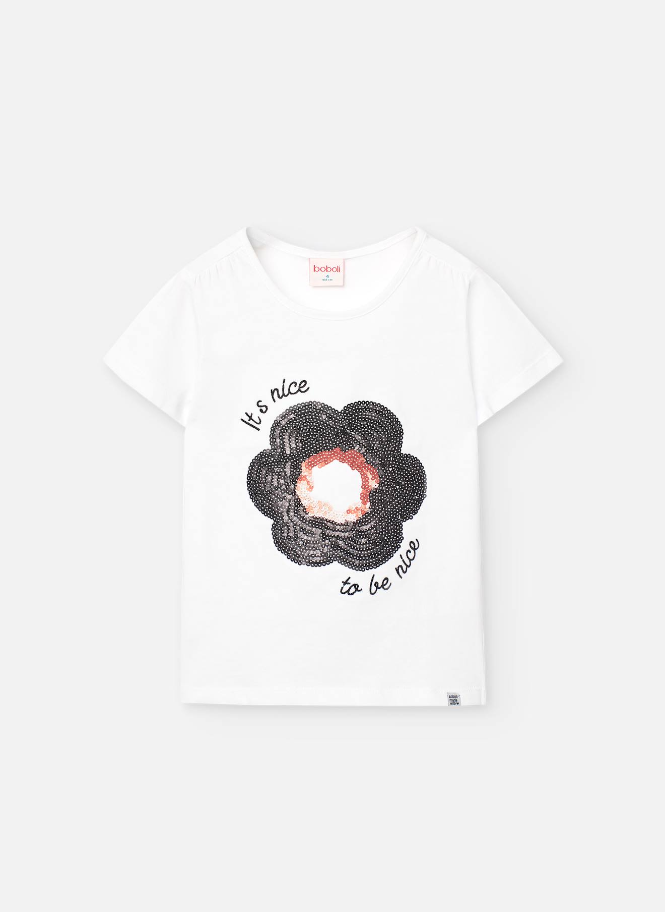 T-shirt À Manches Courtes Avec Col Rond Blanc