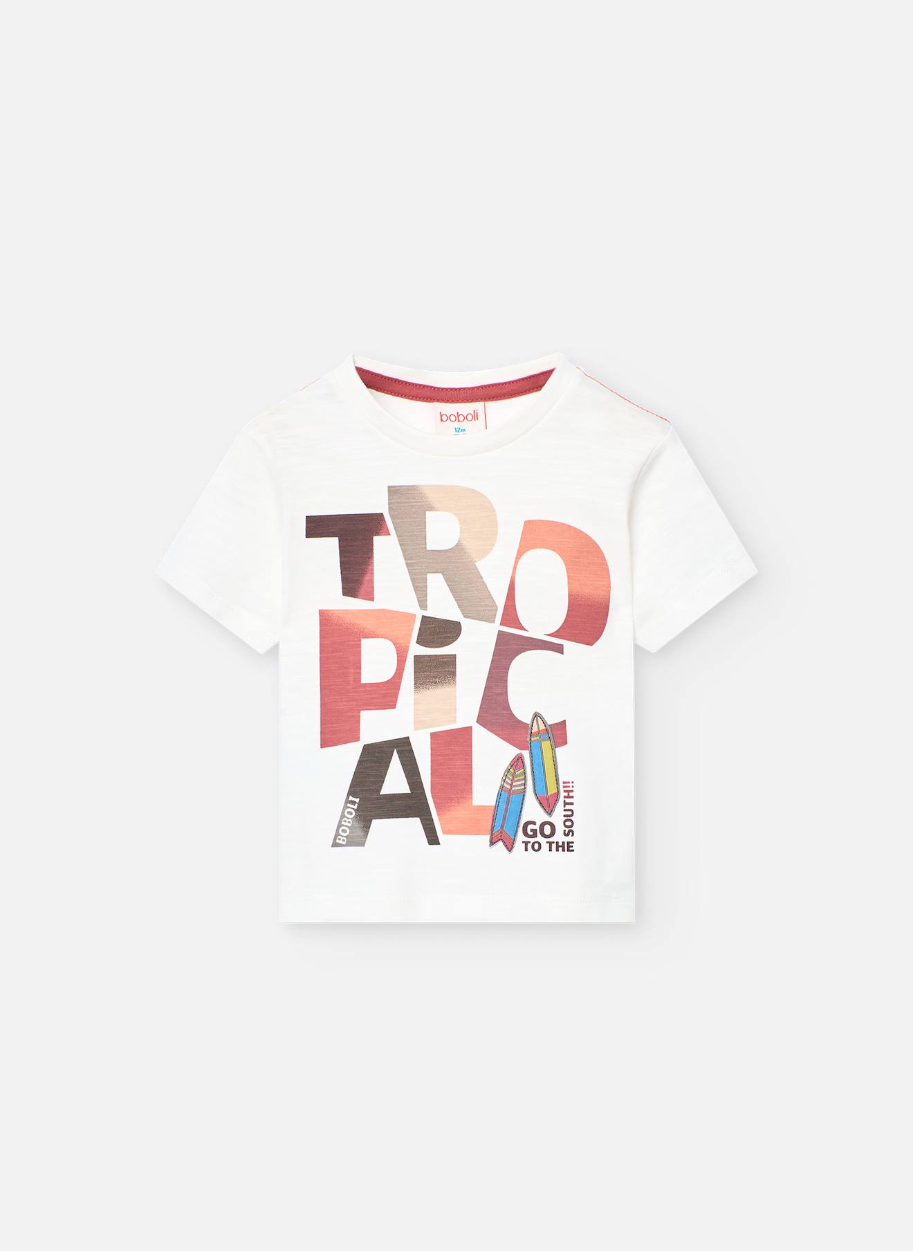 T-shirt En Coton Avec Dessin Frontal Blanc