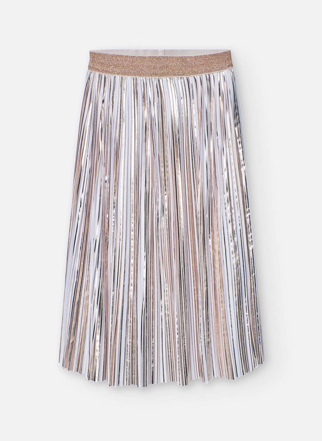 Jupe Plissée Avec Taille Élastique Blanc