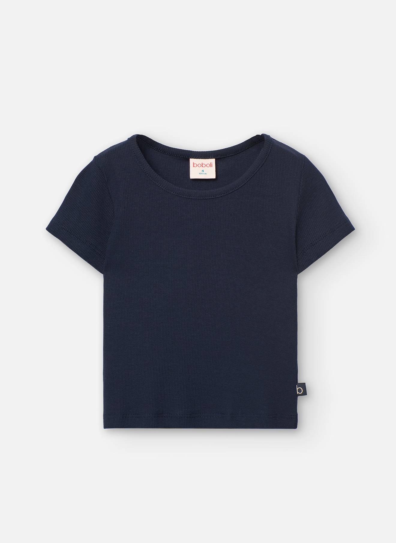 T-shirt À Manches Courtes Avec Col Rond Bleu