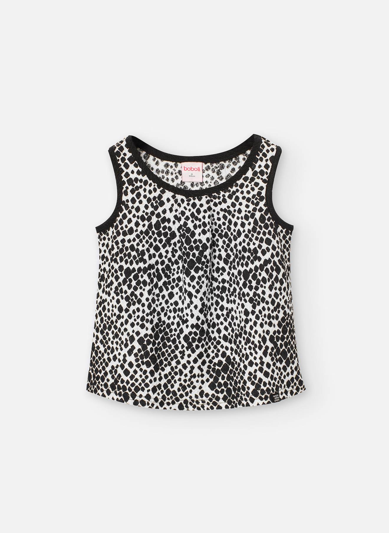 T-shirt Sans Manches Imprimé Noir