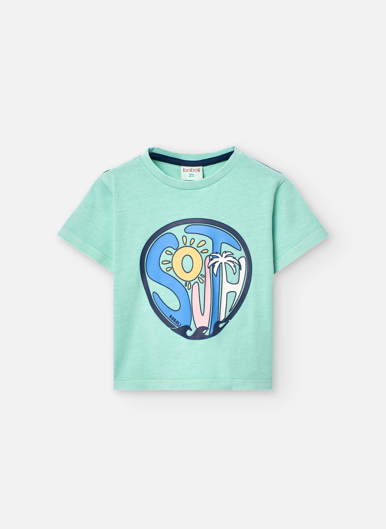 T-shirt À Manches Courtes Avec Col Rond Vert