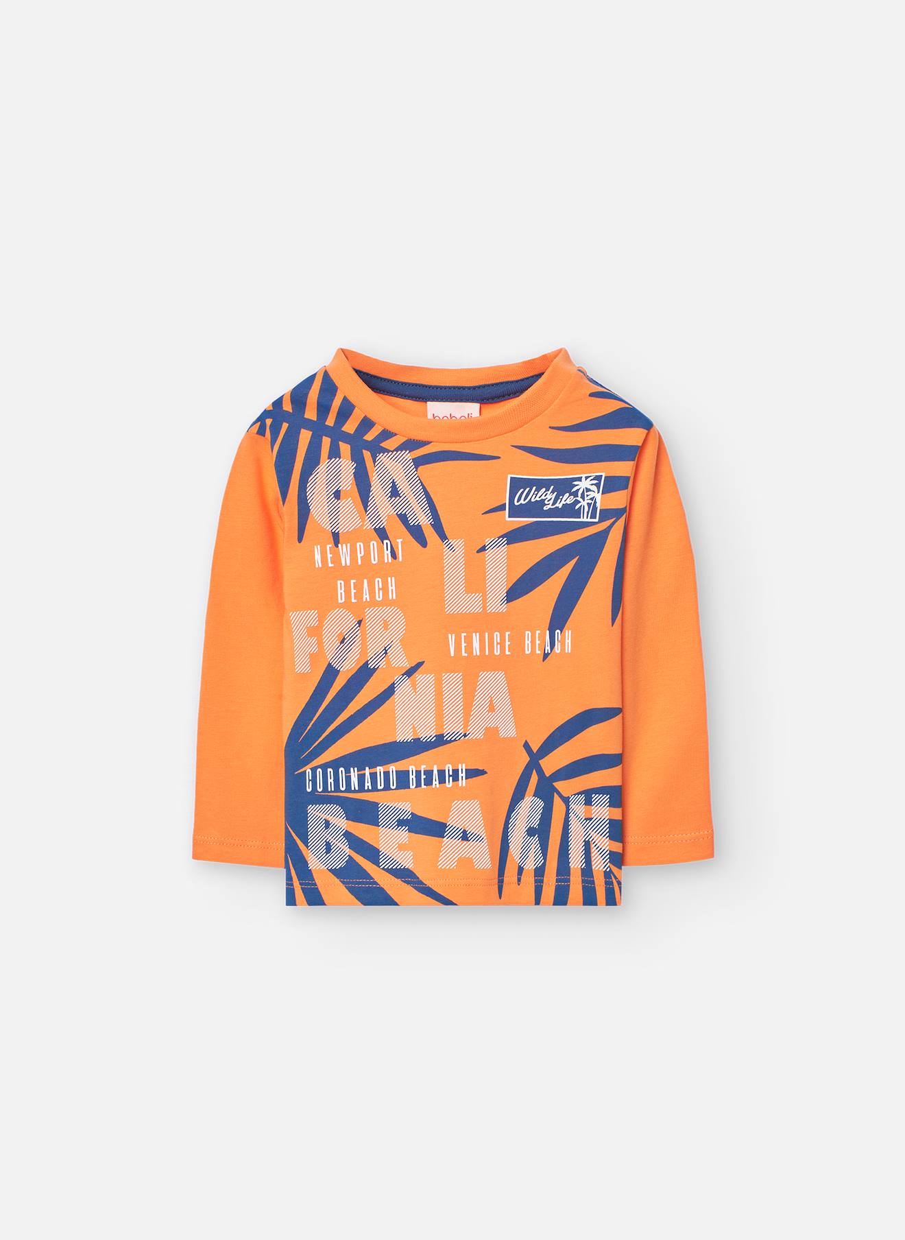 T-shirt À Manches Longues Avec Col Rond Orange