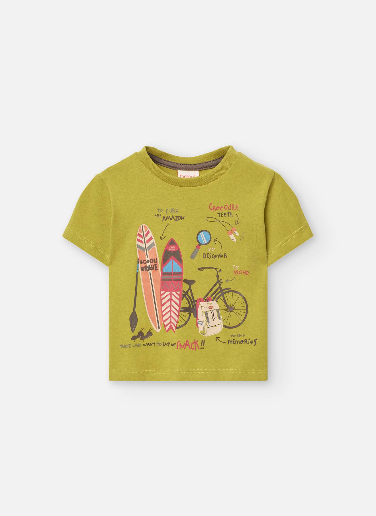 T-shirt À Manches Courtes Avec Col Rond Vert