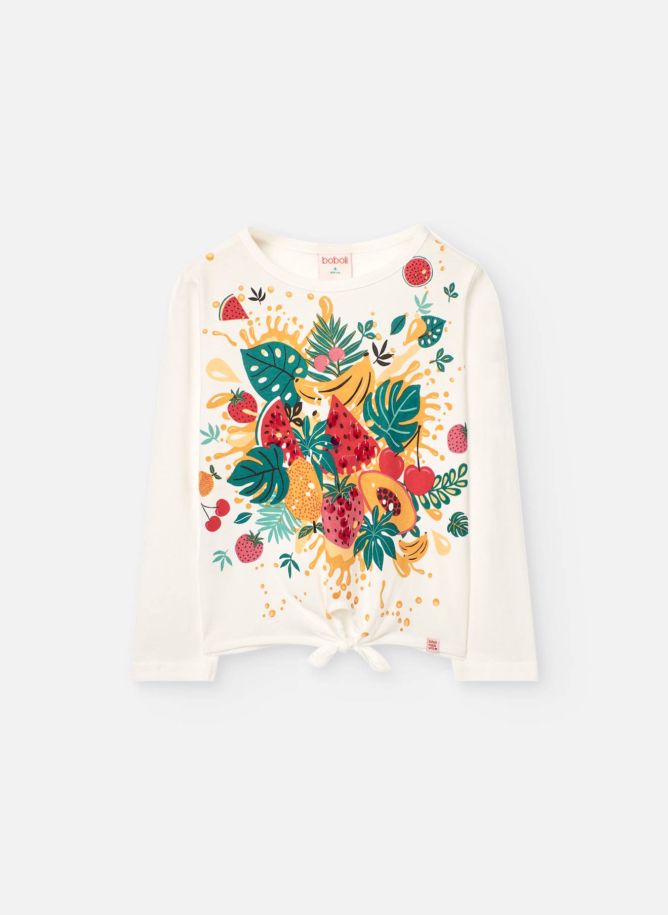 T-shirt En Coton Avec Nœud Sur Le Devant Blanc