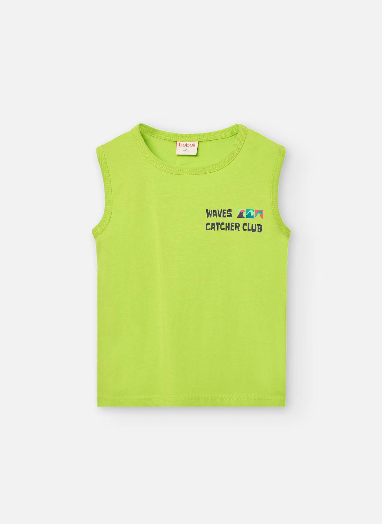 T-shirt tricot sans manches vert