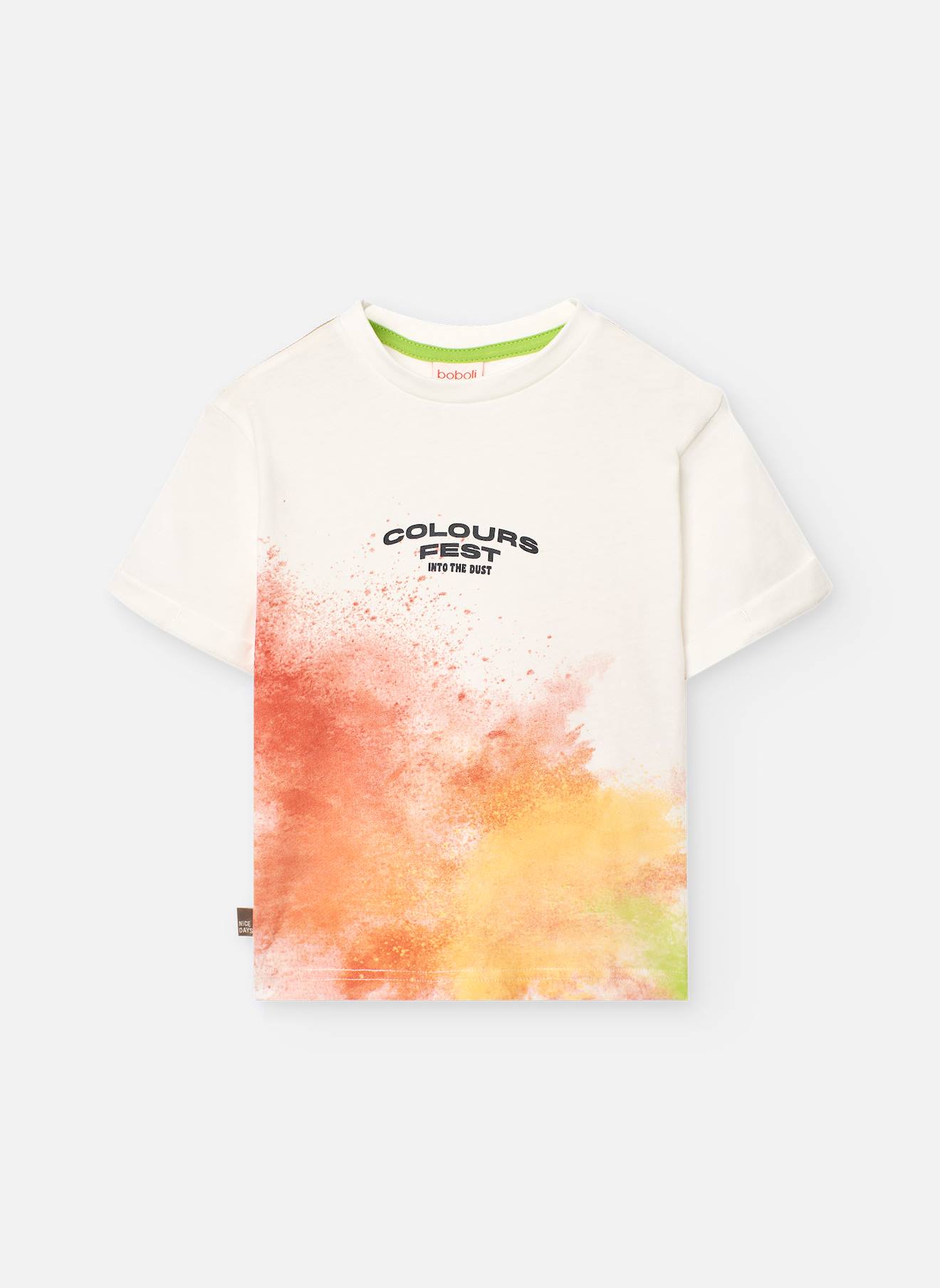 T-shirt En Coton Avec Éclaboussures Multicolores Blanc