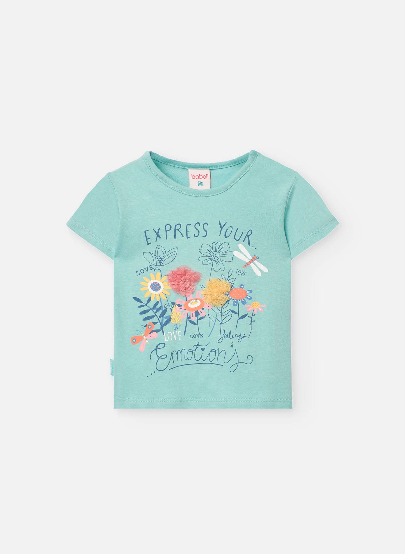 T-shirt À Manches Courtes Avec Col Rond Vert