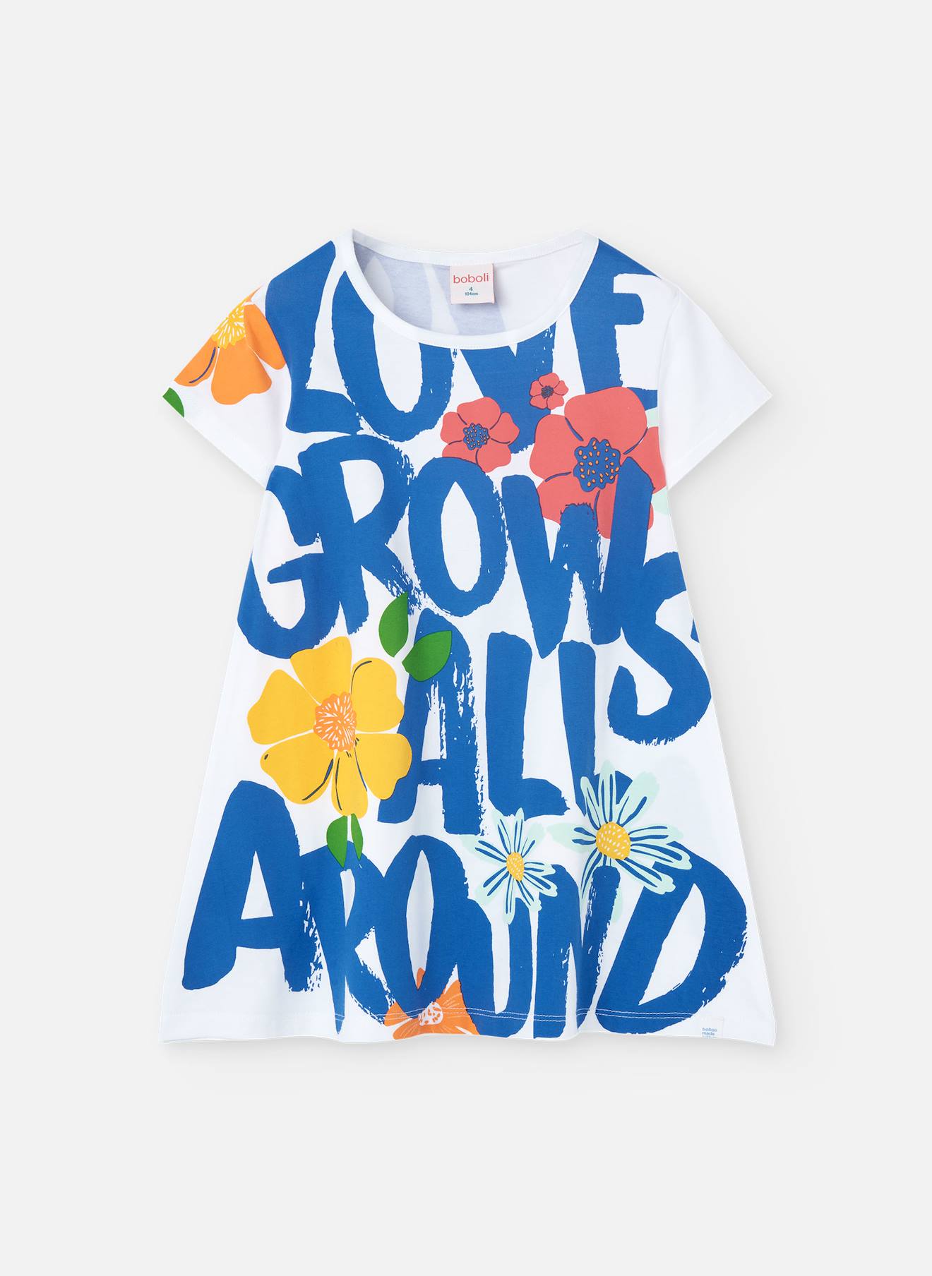 Robe Imprimée À Manches Courtes Blanc