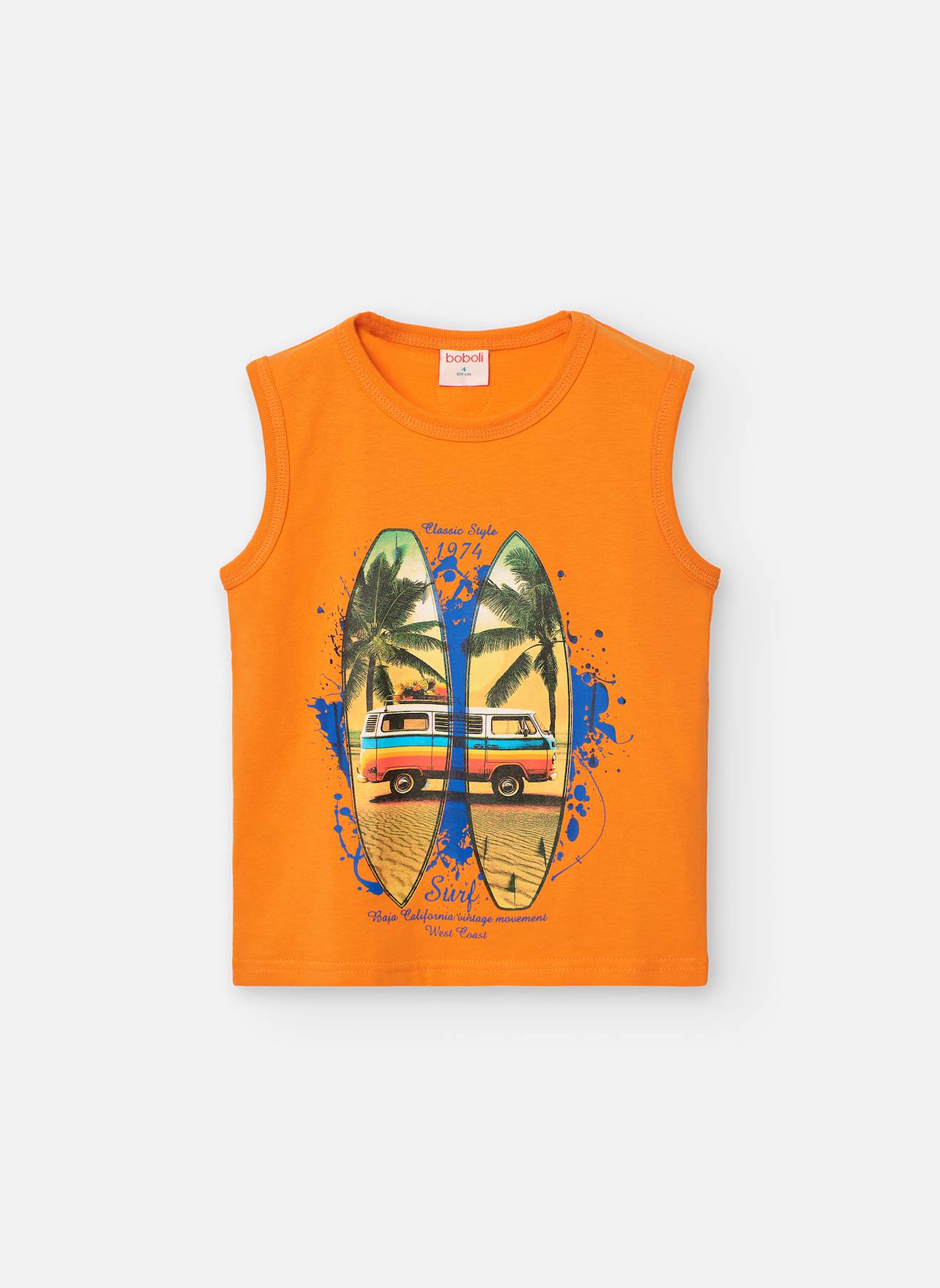 T-shirt À Bretelles Avec Col Rond Orange