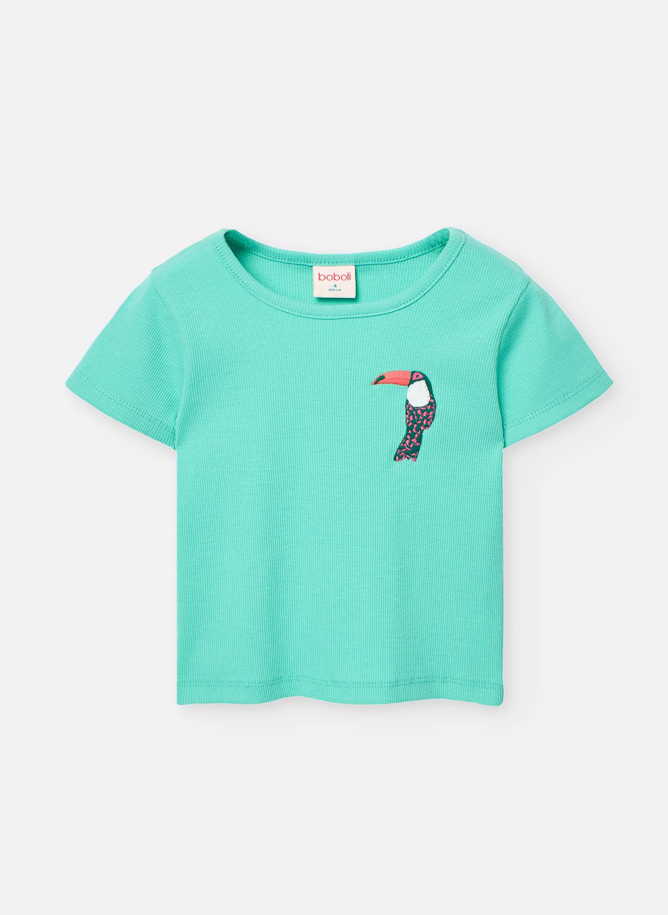 T-shirt À Manches Courtes Avec Col Rond Vert