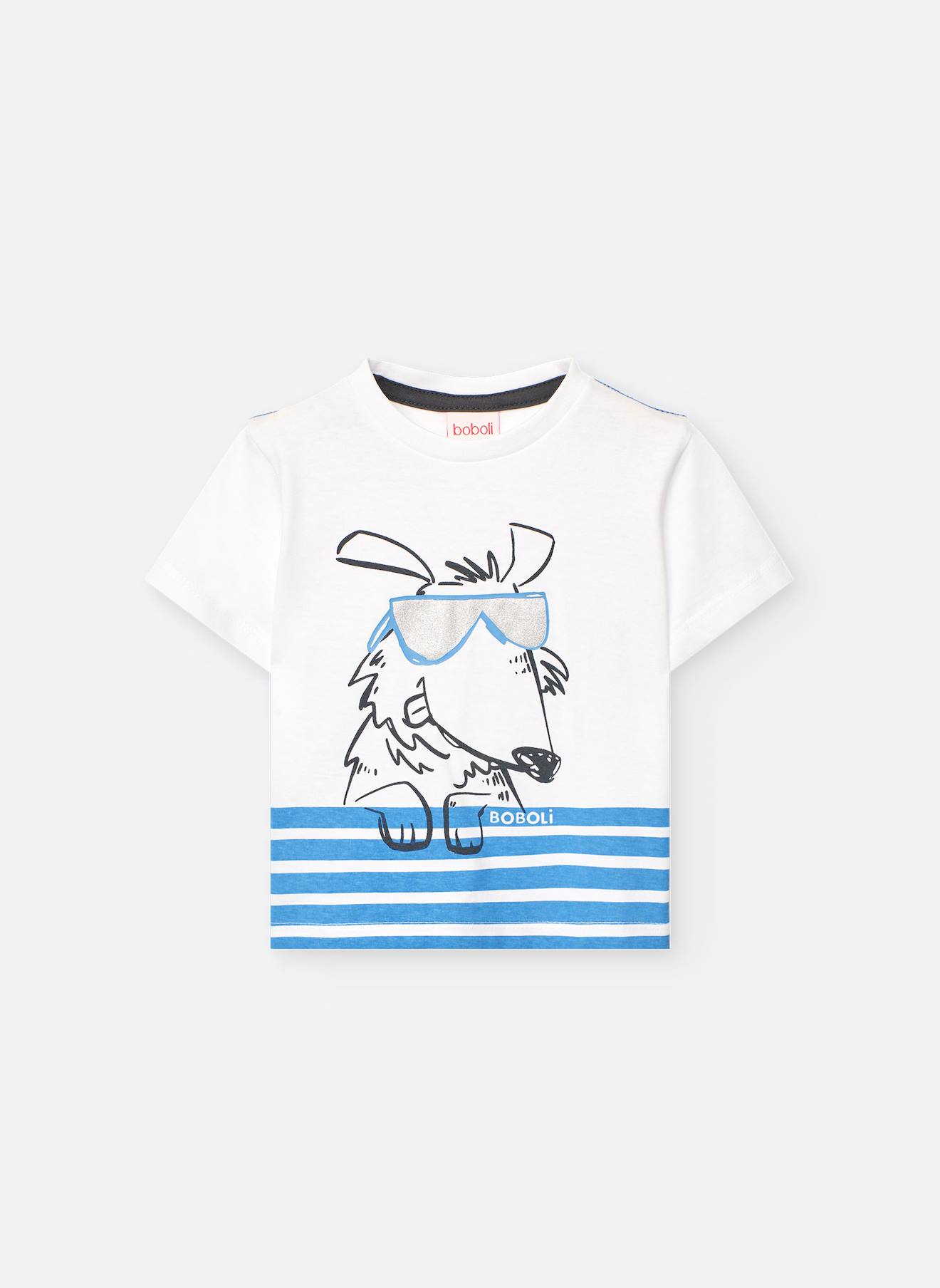 T-shirt À Manches Courtes Avec Col Rond Blanc