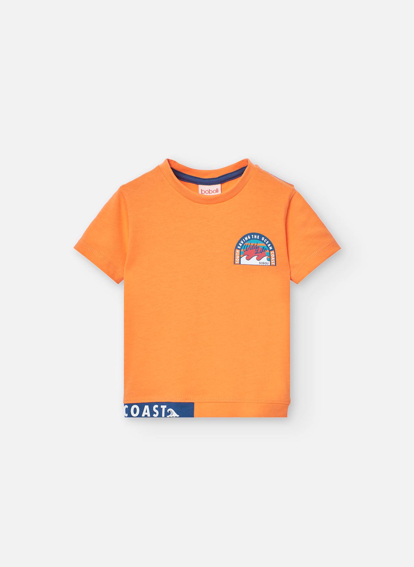 T-shirt À Manches Courtes Avec Imprimé Dans Le Dos Orange