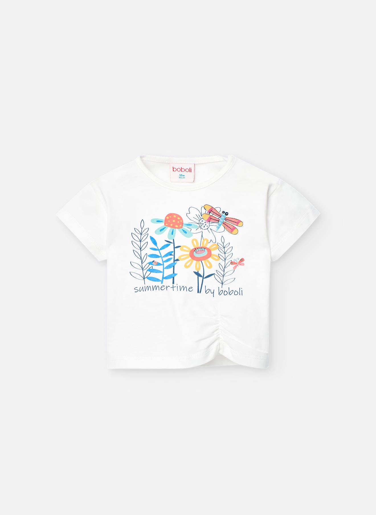 T-shirt En Coton Avec Dessin Frontal Blanc