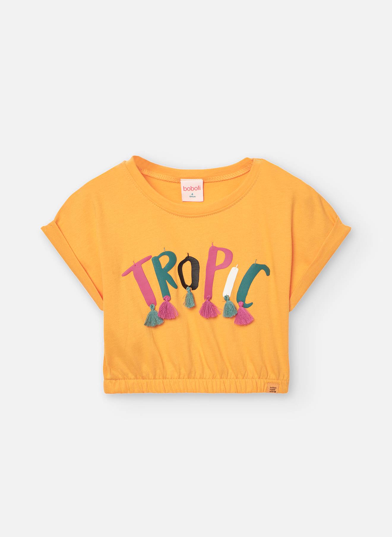 T-shirt À Manches Courtes Avec Bas Élastique Jaune