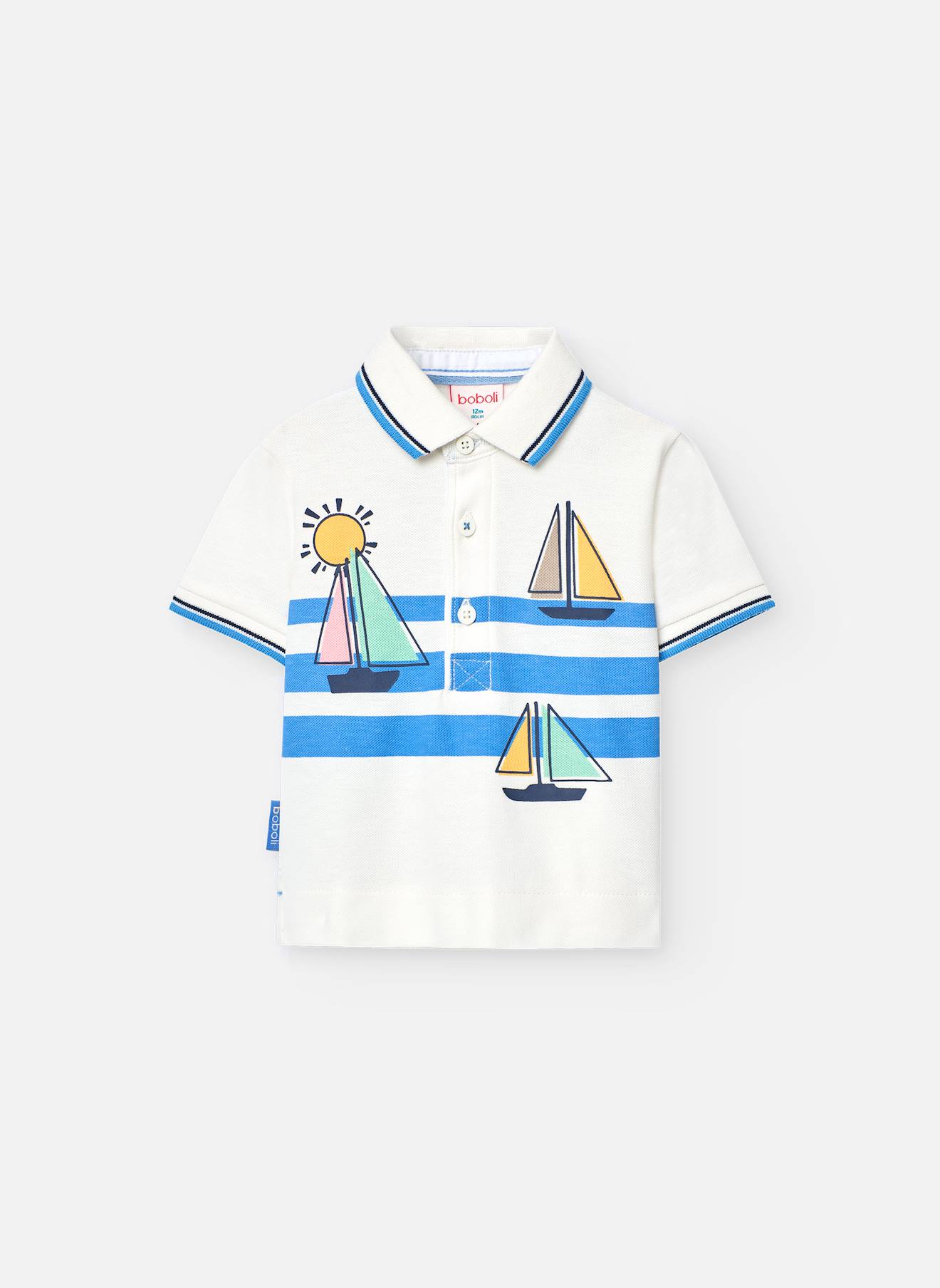 Polo En Coton Avec Imprimé Blanc