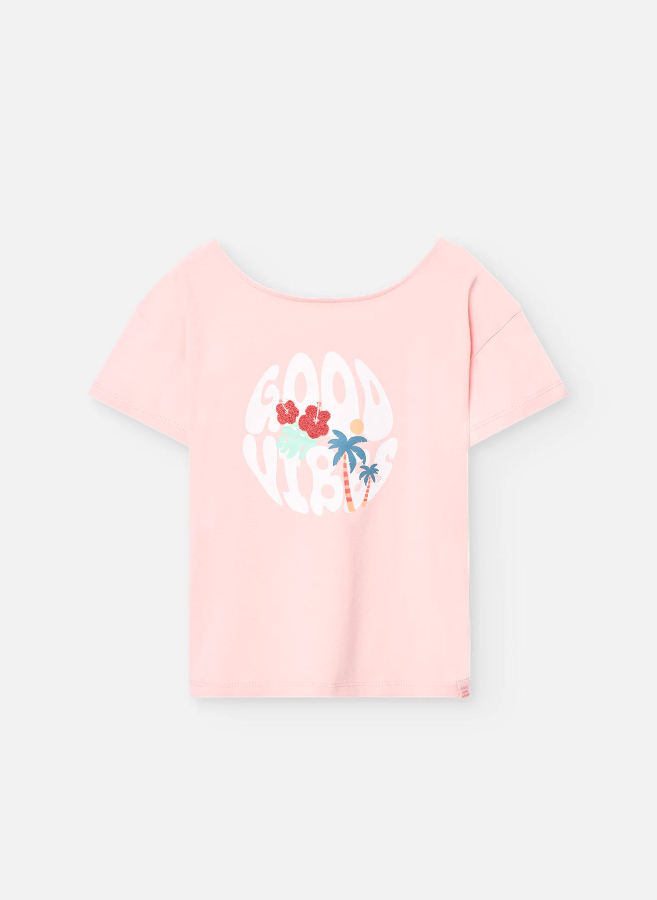 T-shirt À Manches Courtes Avec Col Rond Rose