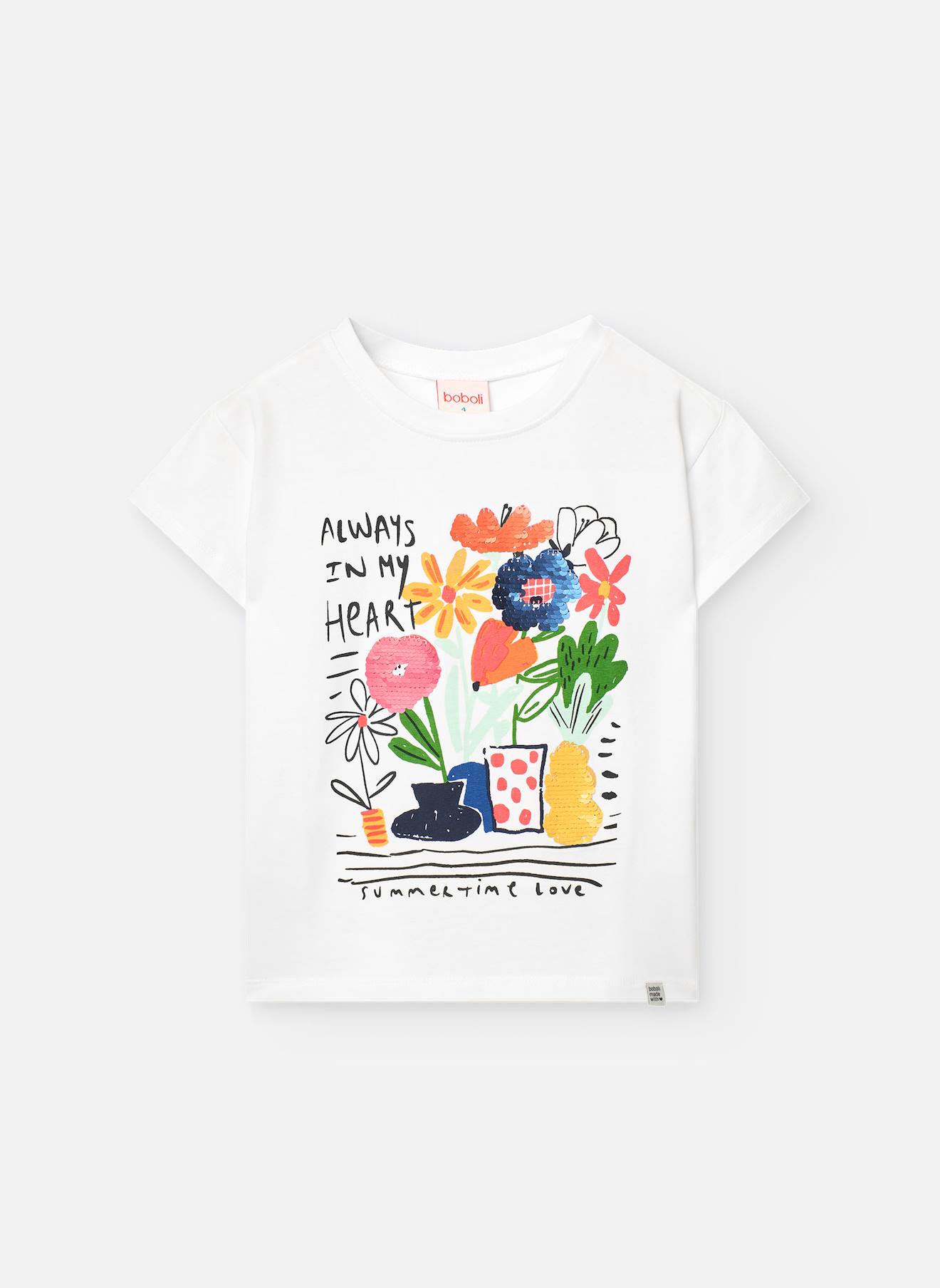 T-shirt À Manches Courtes Avec Col Rond Blanc