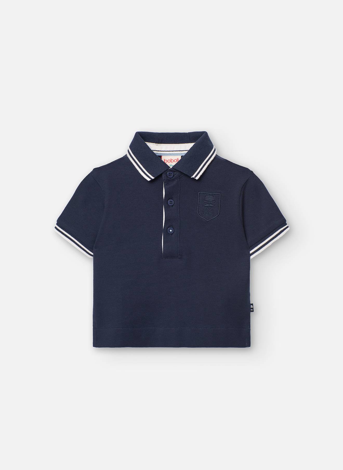 Polo 100 % Coton À Manches Courtes Bleu