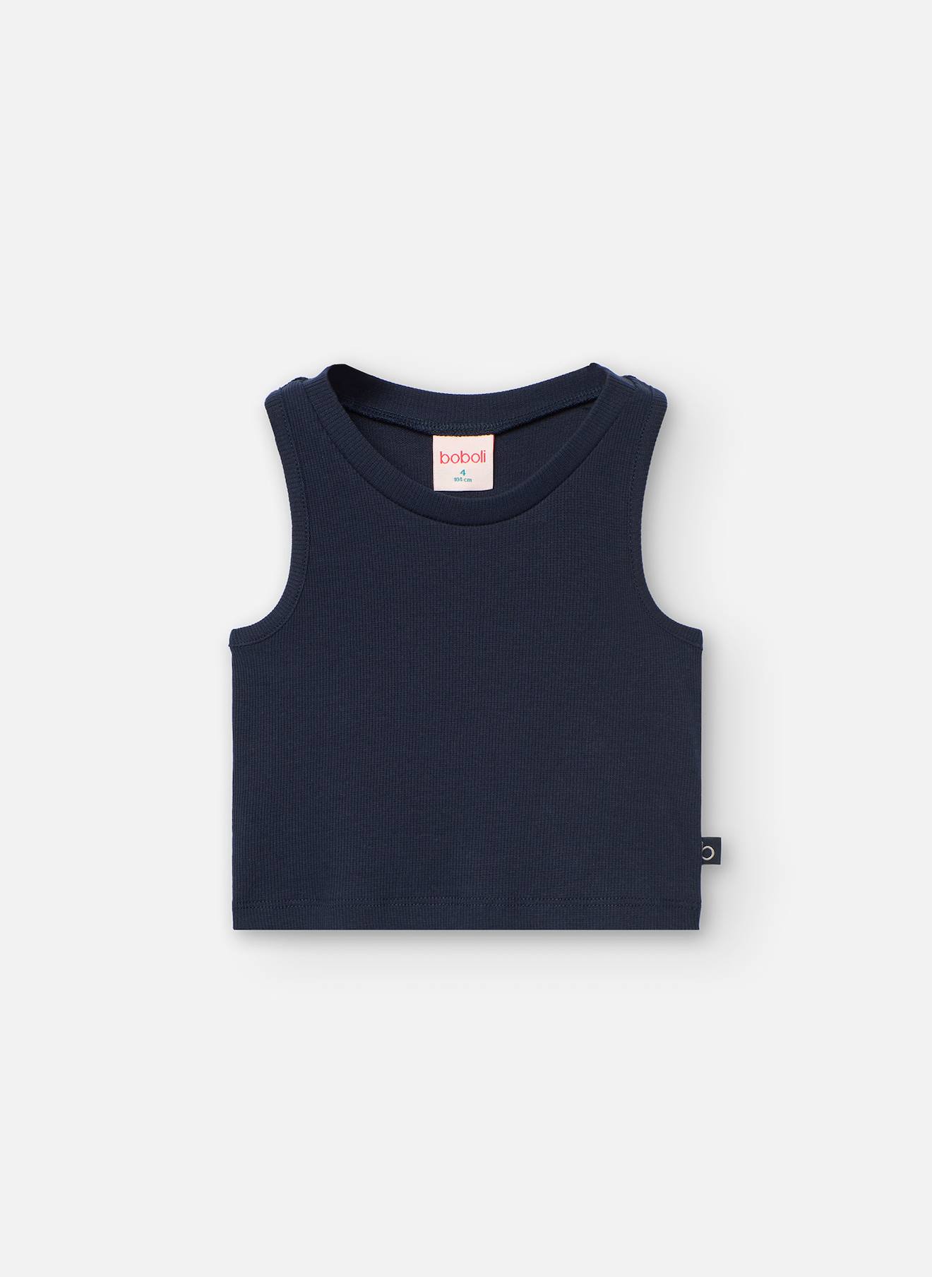 Top Sans Manches Avec Col Rond Bleu