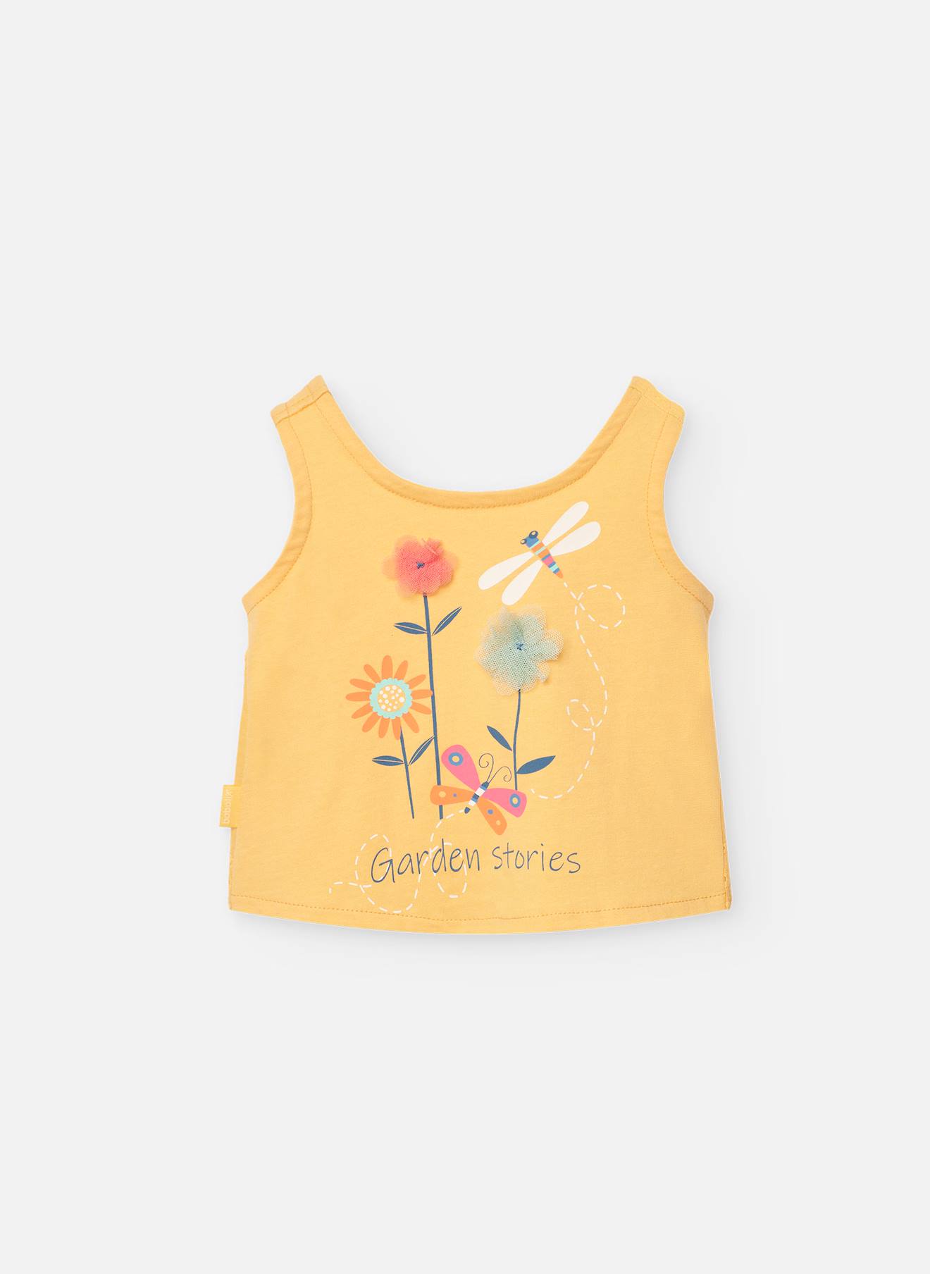 T-shirt En Coton Avec Dessin Frontal Jaune