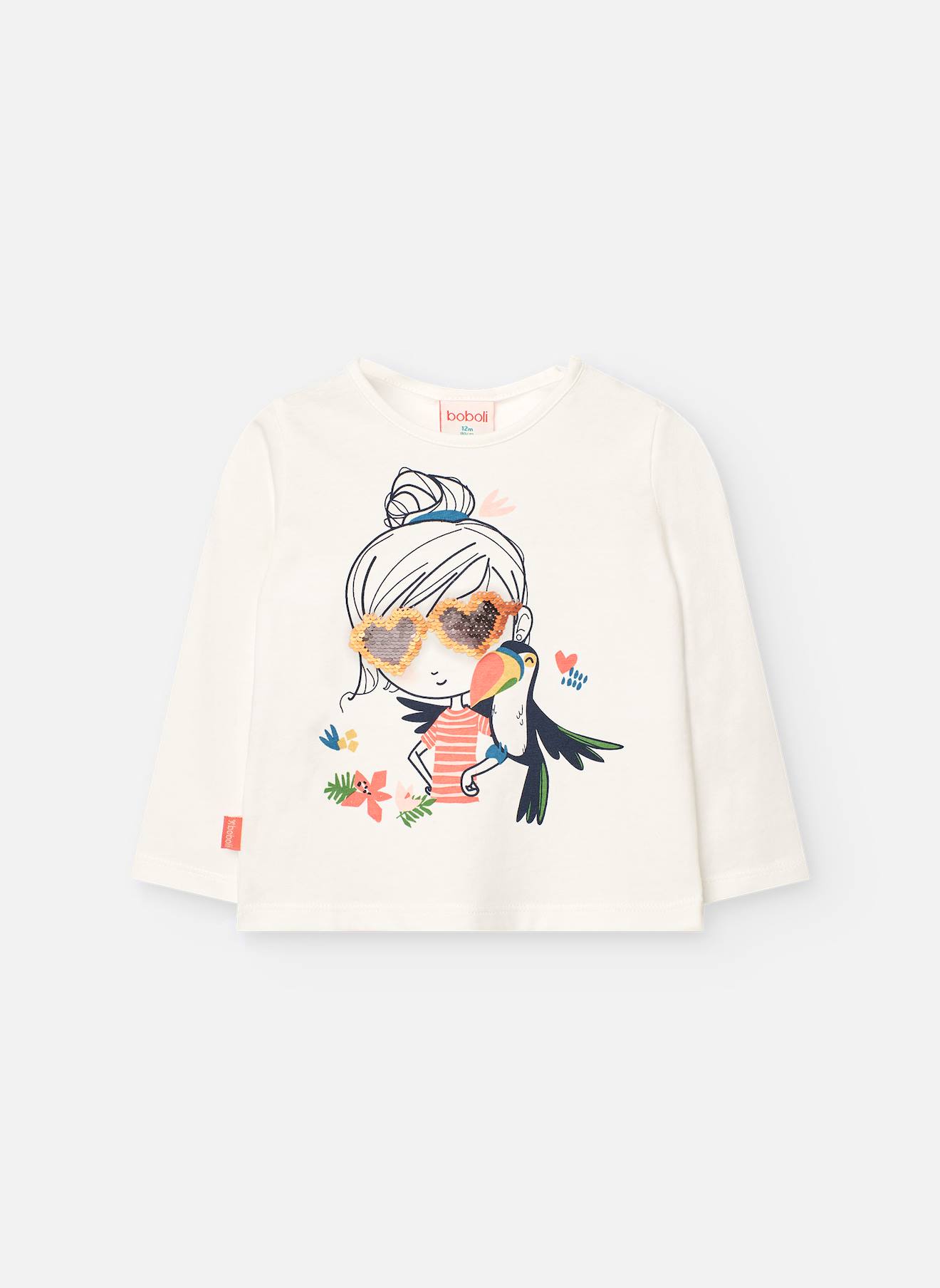T-shirt En Coton Avec Dessin Frontal Blanc