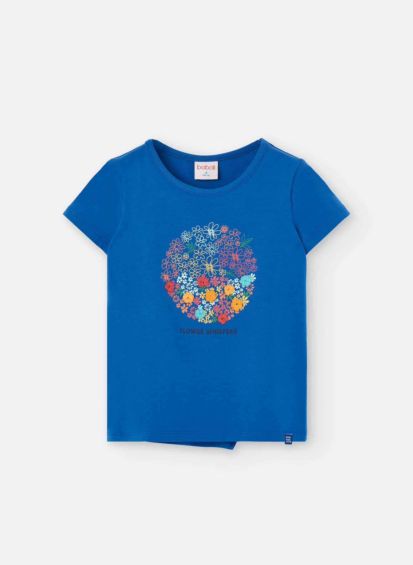 T-shirt À Manches Courtes Avec Col Rond Bleu