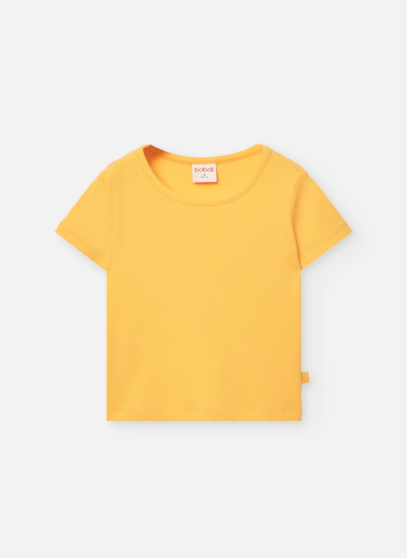 T-shirt À Manches Courtes Avec Col Rond Jaune