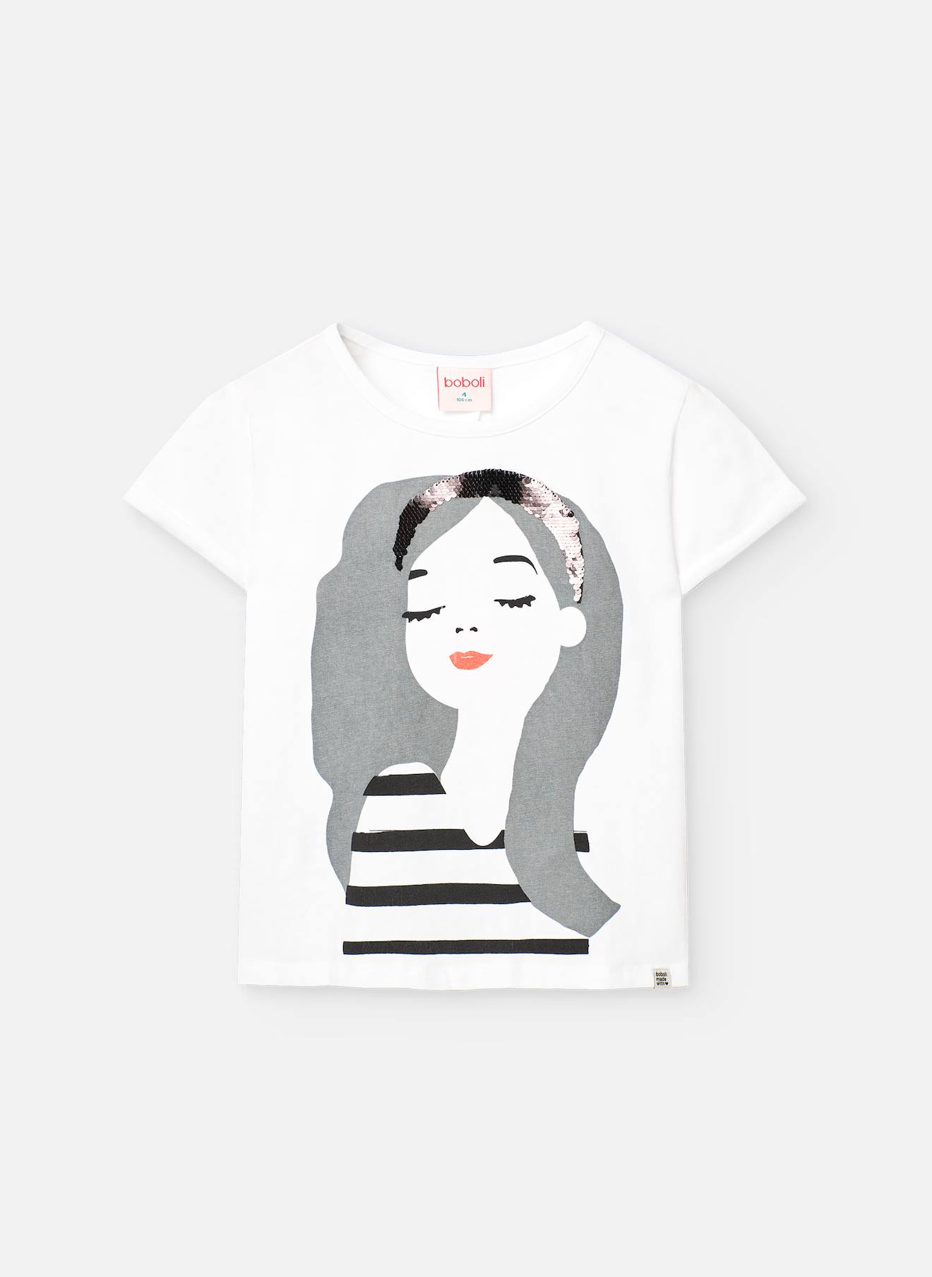 T-shirt À Manches Courtes Avec Col Rond Blanc
