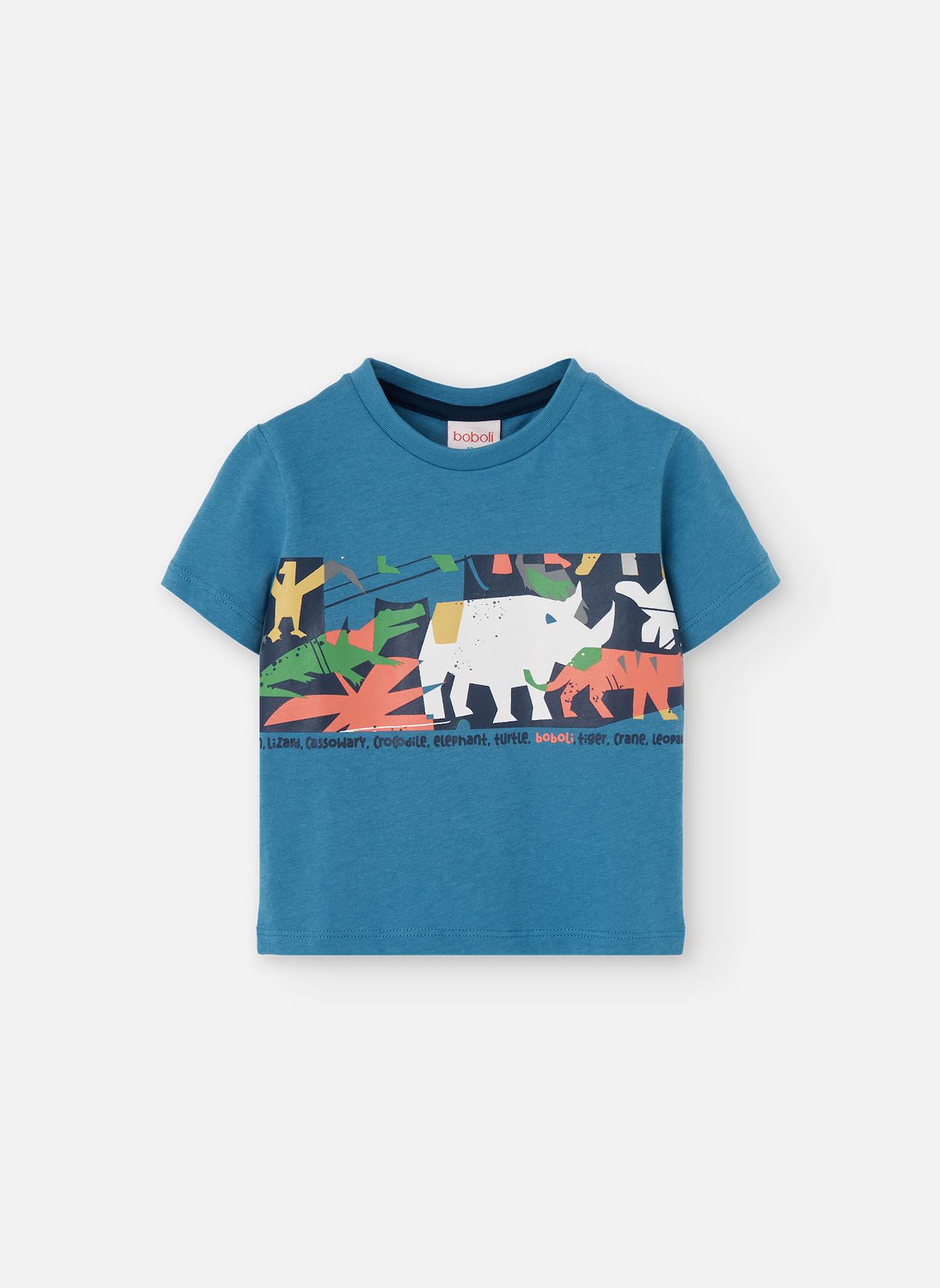 T-shirt À Manches Courtes Avec Col Rond Bleu