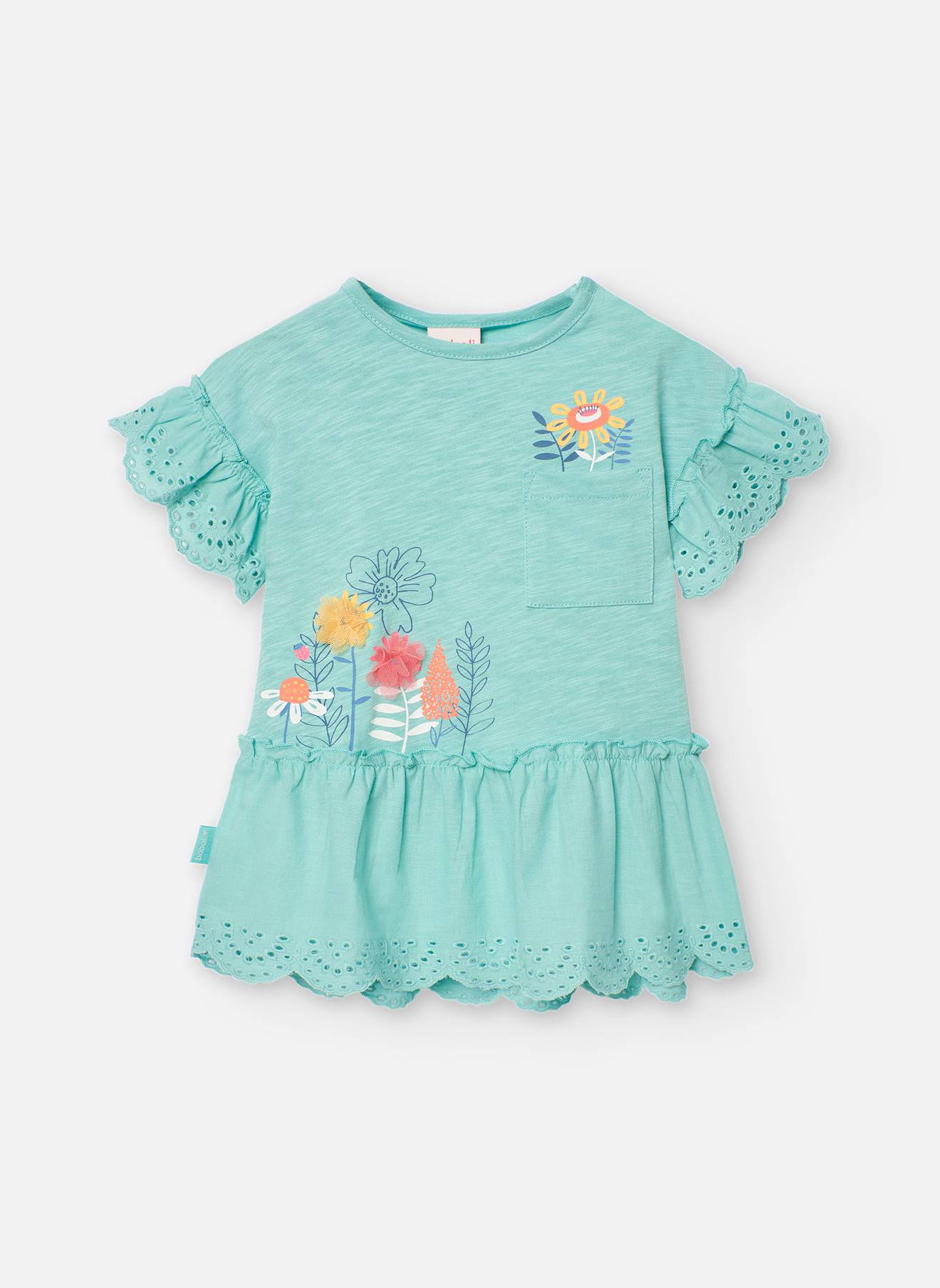 Robe Avec Volants Et Poche Sur La Poitrine Vert