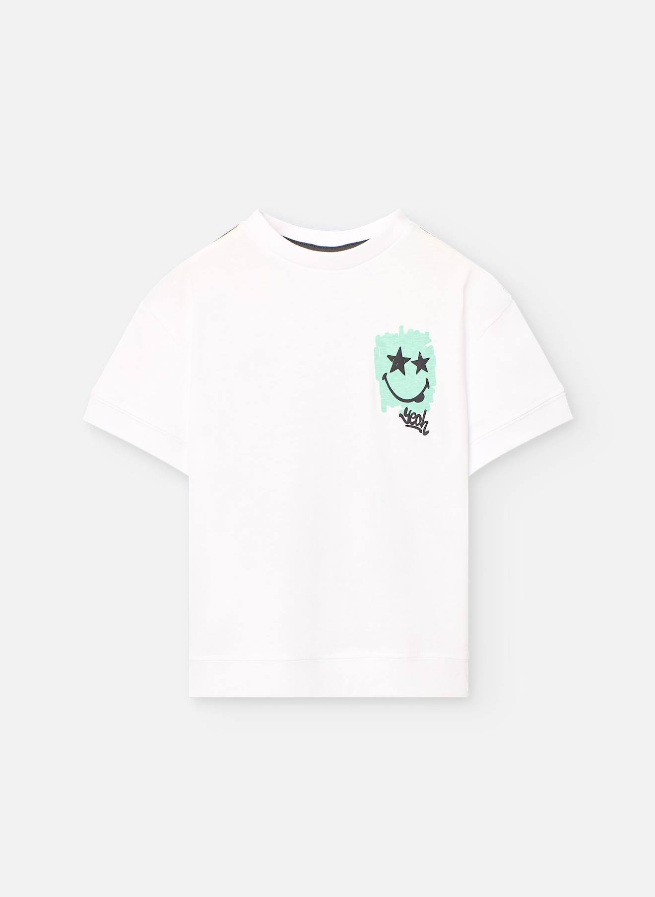 T-shirt À Manches Courtes Avec Dessin Au Dos Blanc