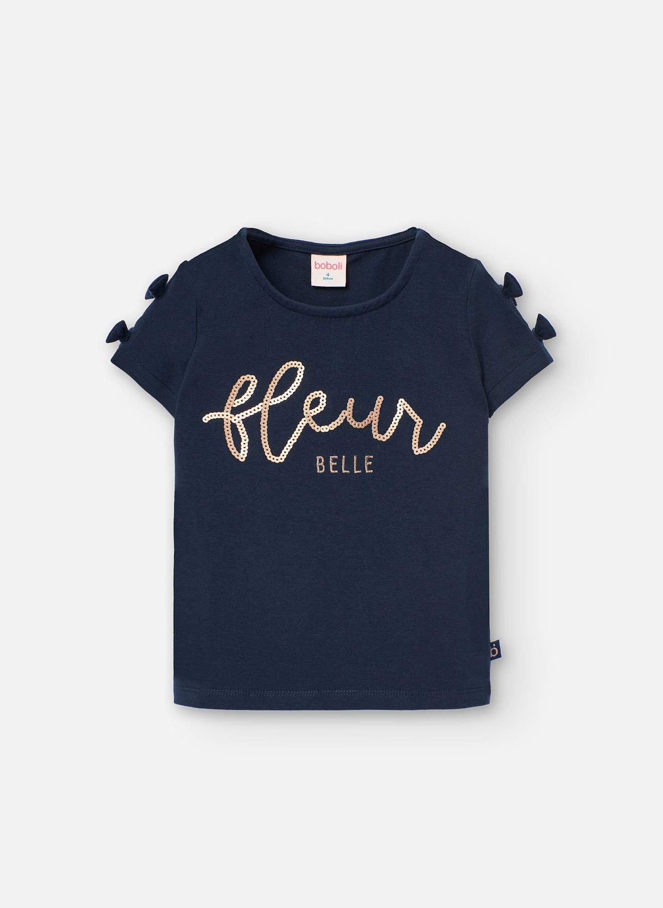 T-shirt À Manches Courtes Avec Col Rond Bleu
