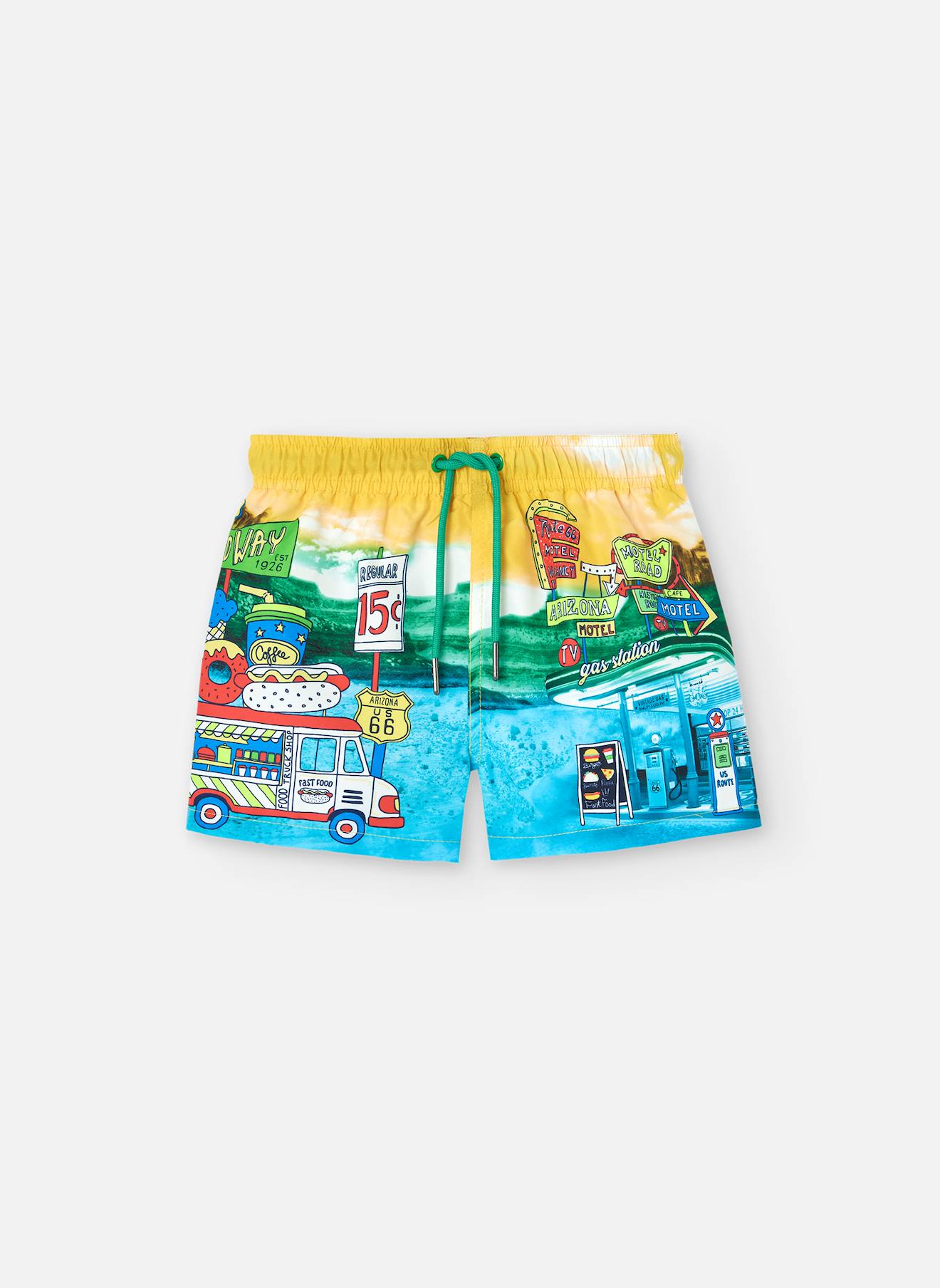 Maillot De Bain Imprimé Avec Cordon De Réglage Jaune