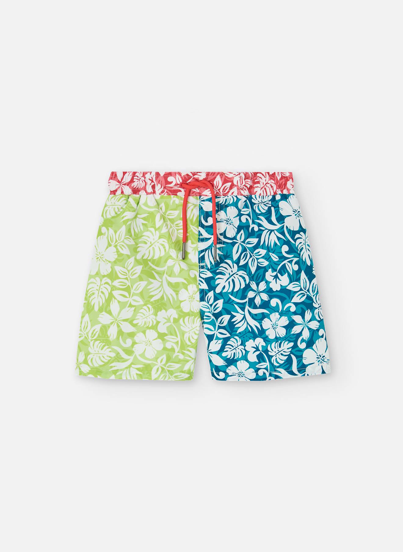 Maillot De Bain Colour Block Avec Imprimé Floral Vert