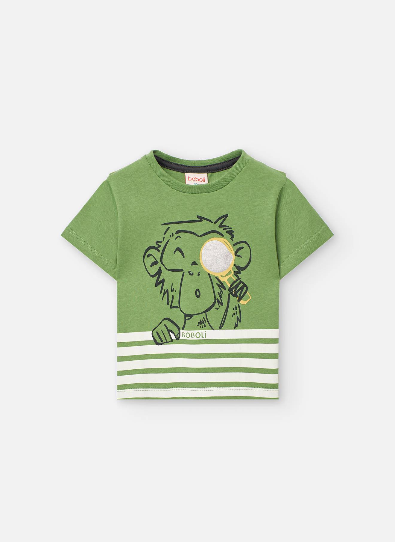 T-shirt À Manches Courtes Avec Col Rond Vert