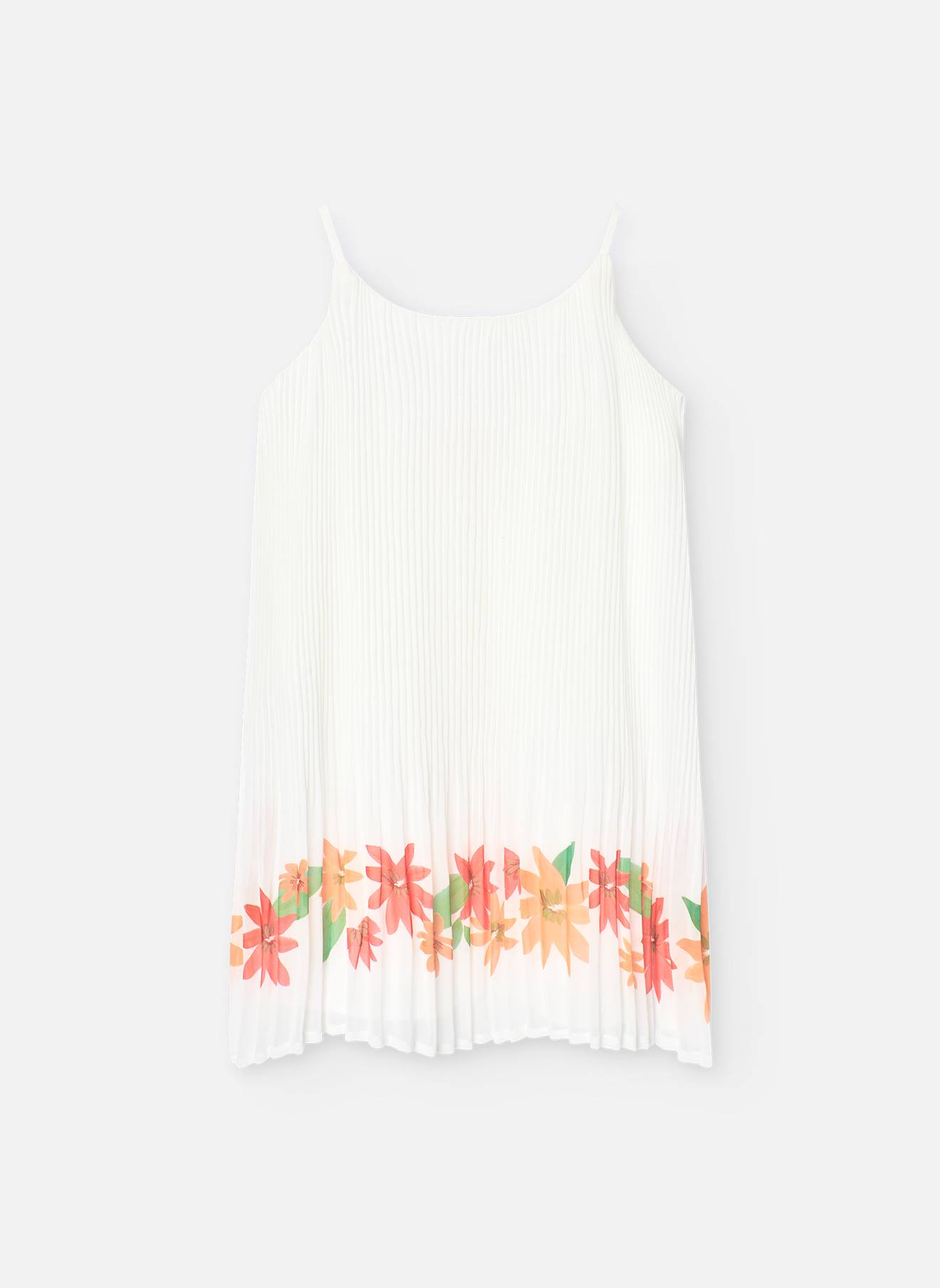 Robe À Bretelles Avec Imprimé Floral Blanc