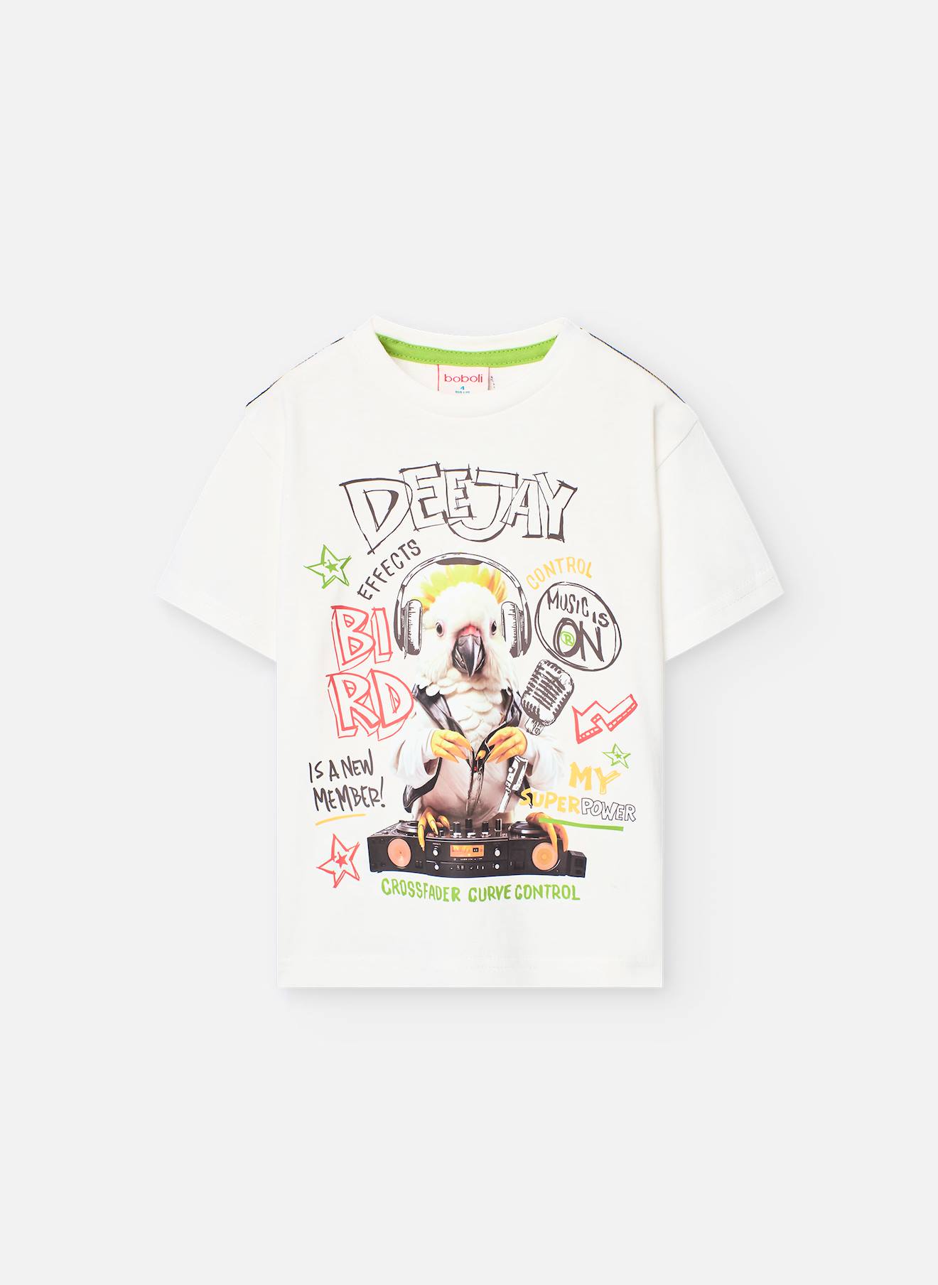 T-shirt En Coton Avec Dessin Frontal Blanc