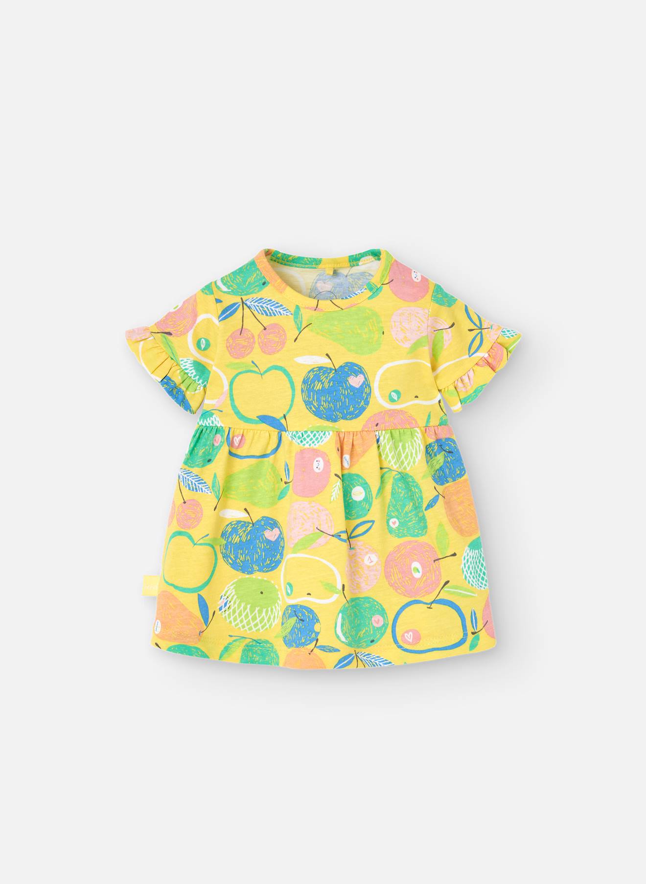 Robe En Coton Avec Imprimé Fruits Jaune