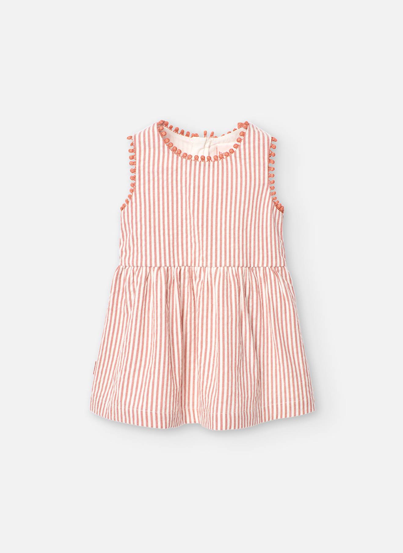 Robe En Coton Avec Imprimé Rayures Orange