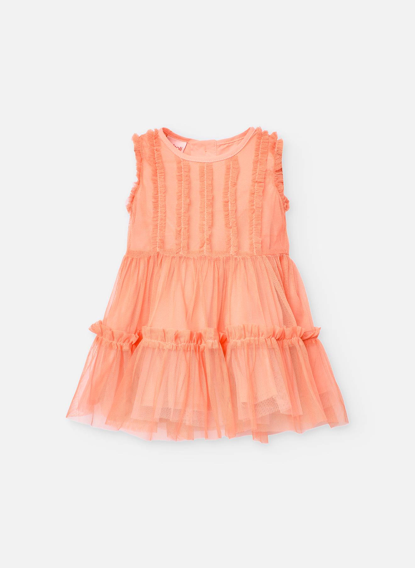 Robe En Tulle Sans Manches Orange