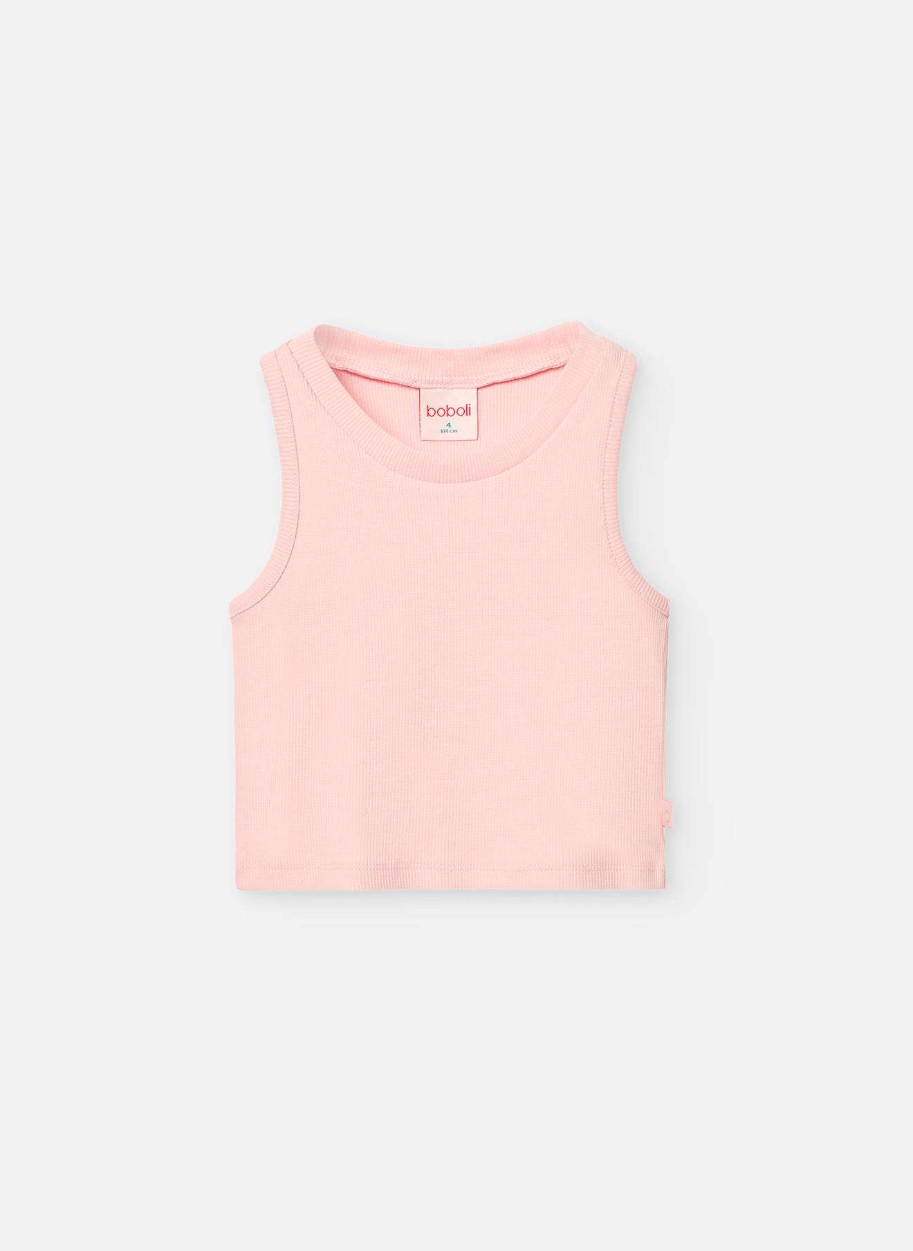 Top Sans Manches Avec Col Rond Rose