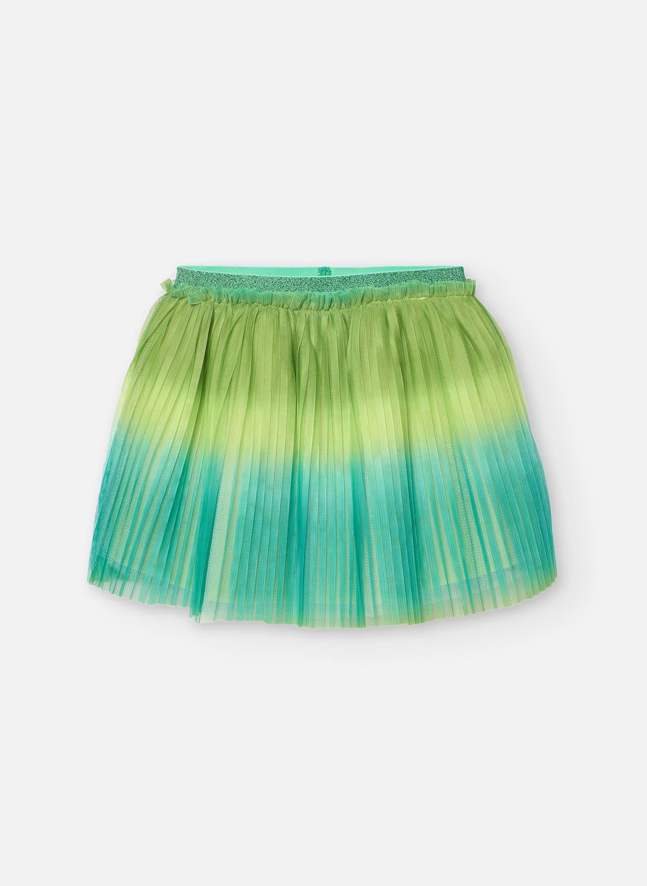 Jupe Effet Dégradé Avec Taille Élastiquée Vert