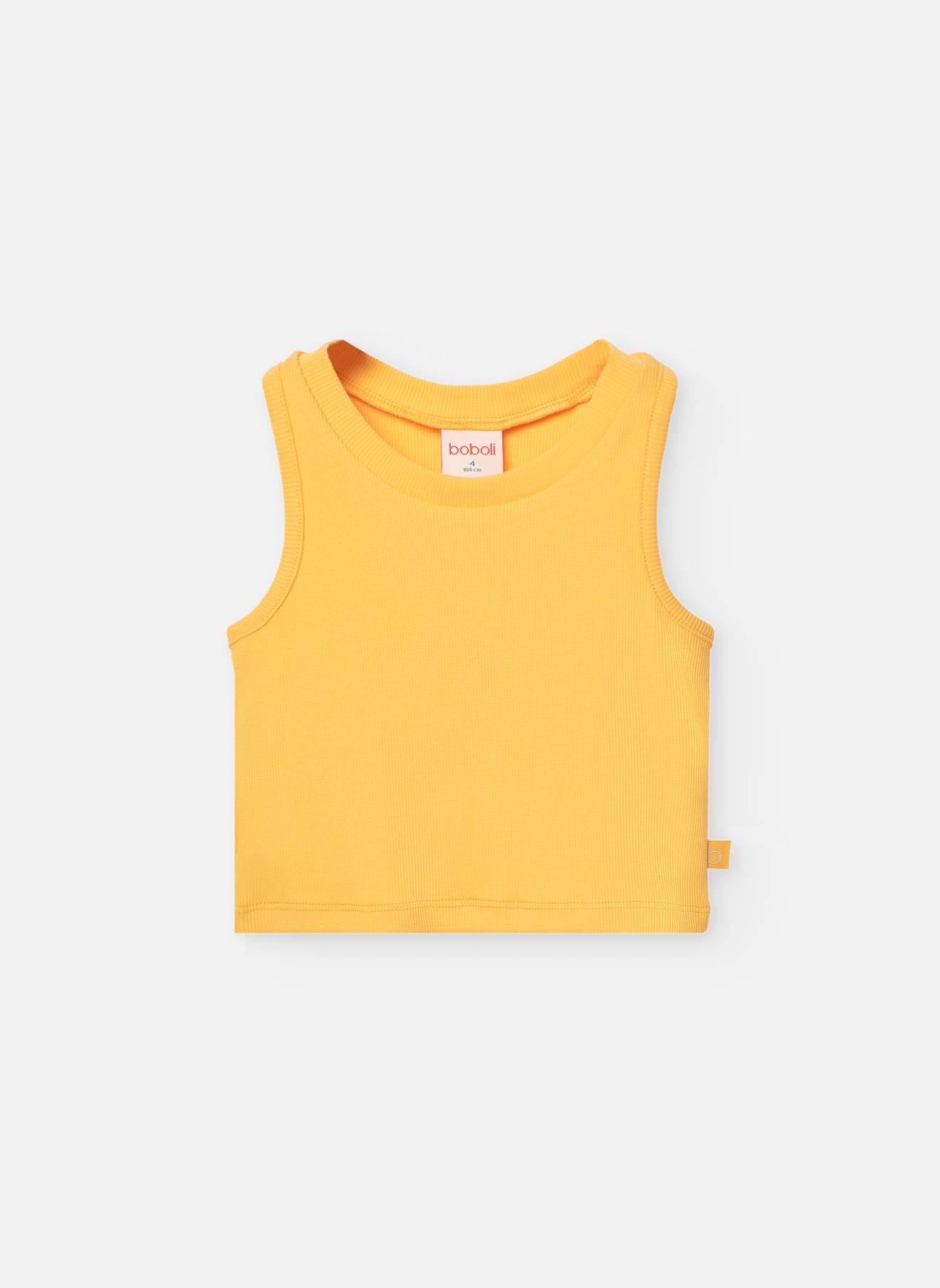 Top Sans Manches Avec Col Rond Jaune